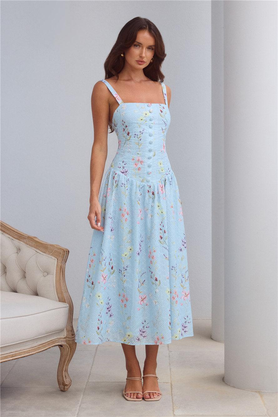 Whimsical Charm Maxi Dress Blue Product Image