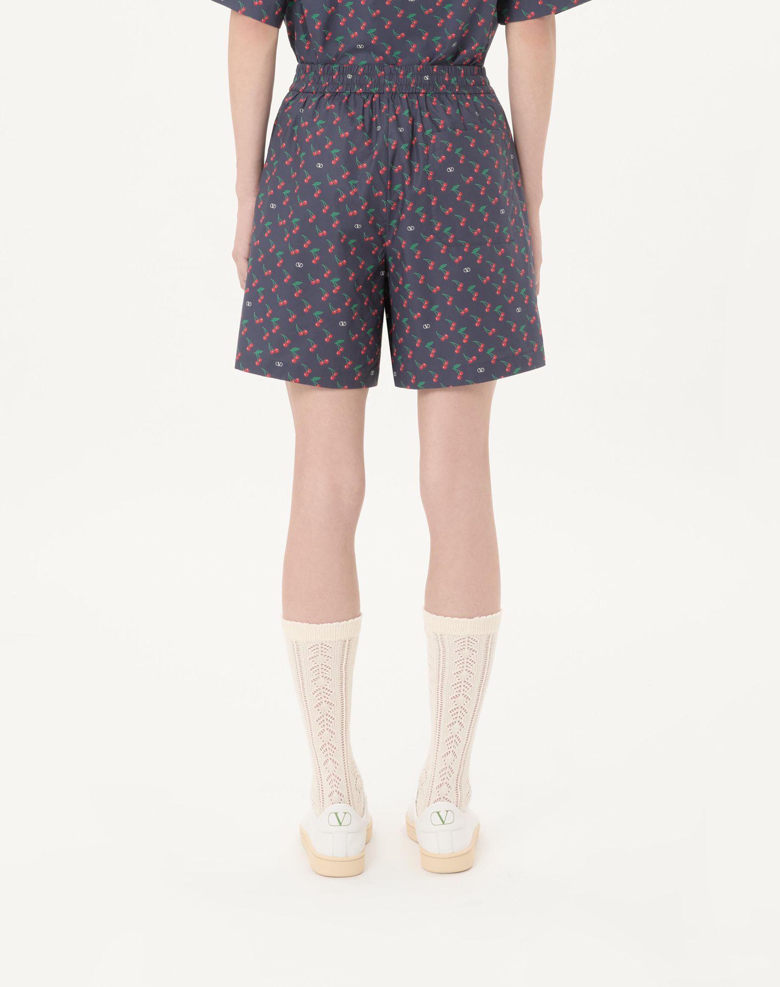 Cotton Poplin Bermuda Shorts With Cherryfic Print Product Image
