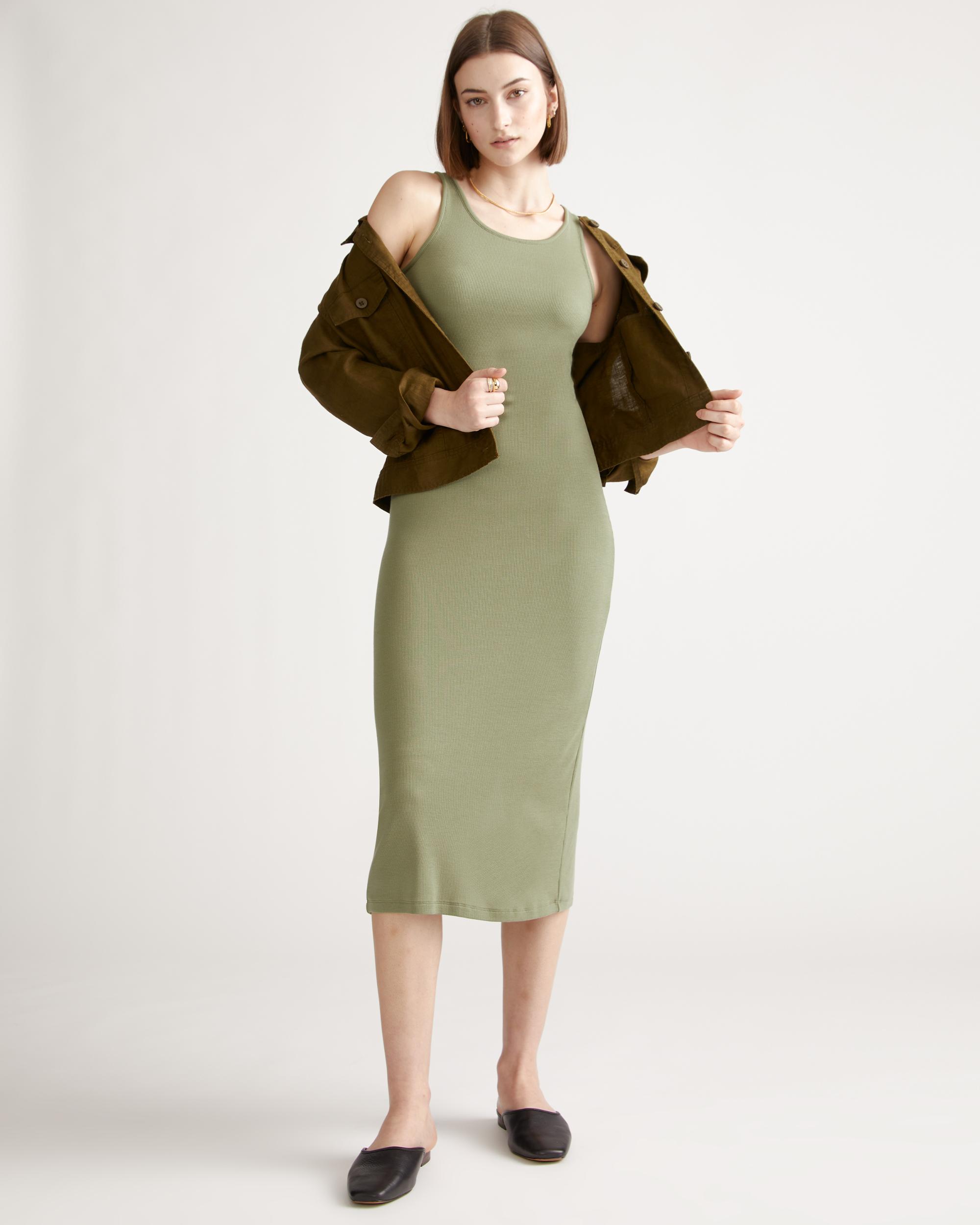 Quince | Women's Tencel Rib Knit Sleeveless Dress Product Image