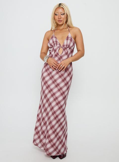 Momentous Backless Halter Maxi Dress Multi Product Image