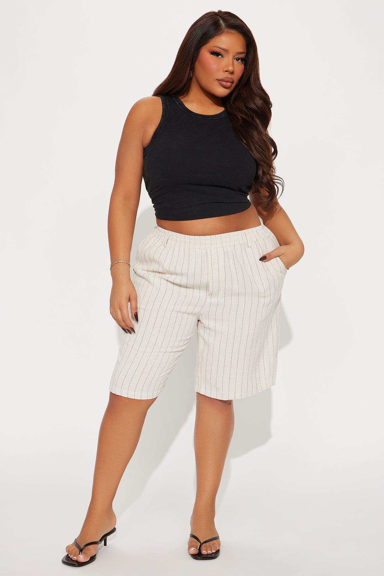 Natasha Linen Bermuda Short - Tan Product Image