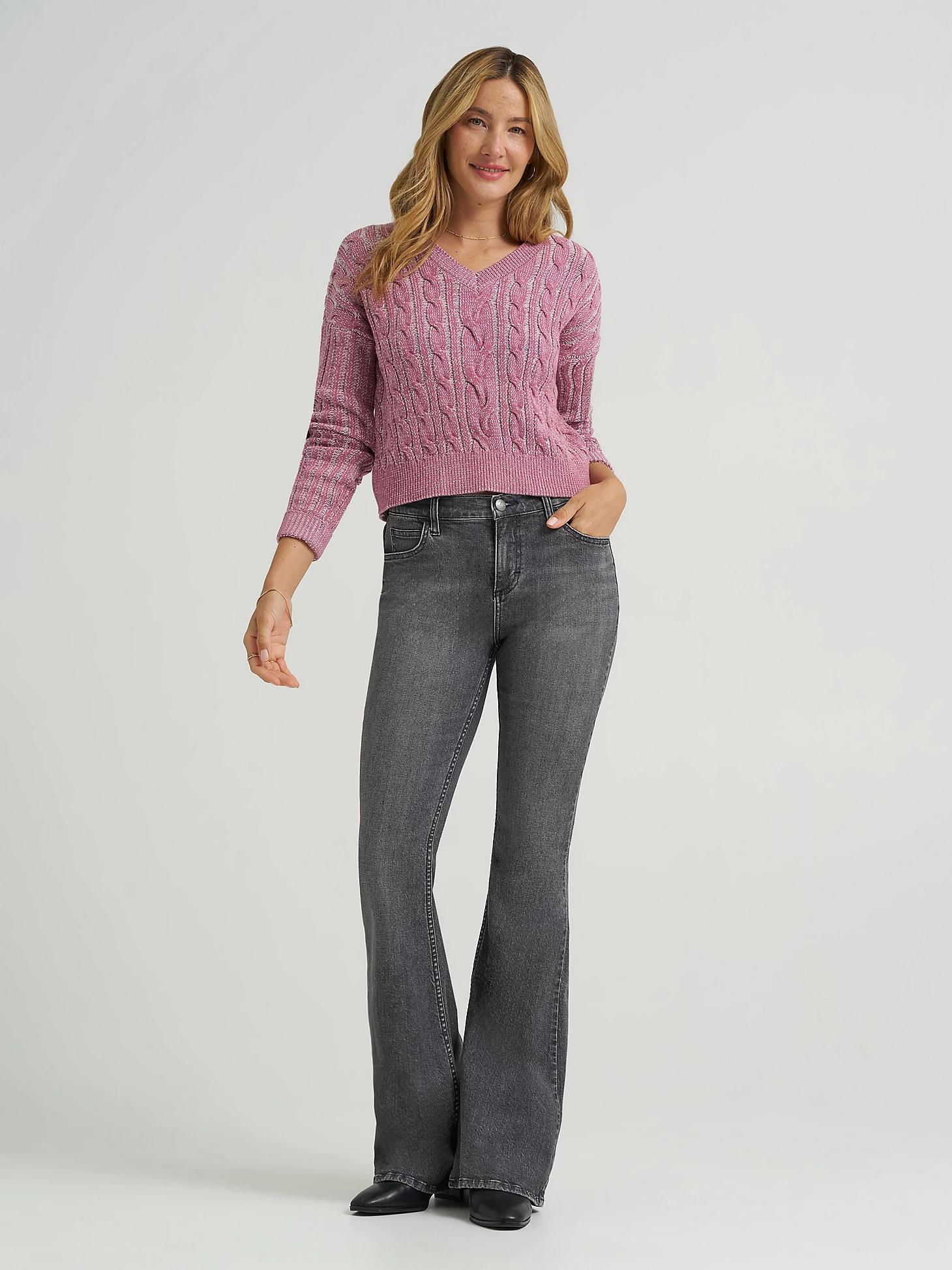 Women's V-Neck Plaited Sweater | Women's Tops & Tees | Lee® Product Image