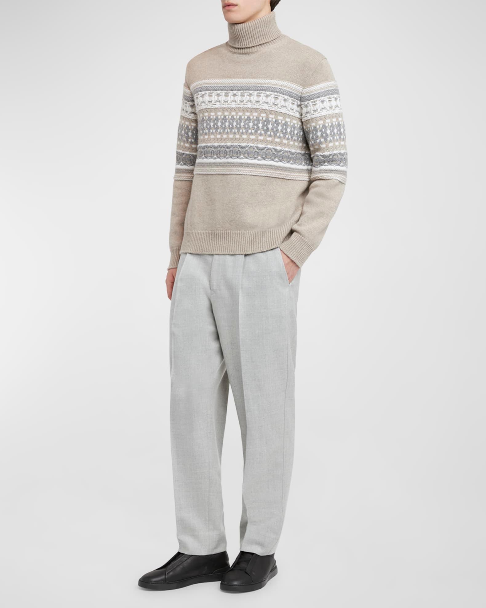 Men's Cashmere Jacquard Fair Isle Turtleneck Sweater Product Image