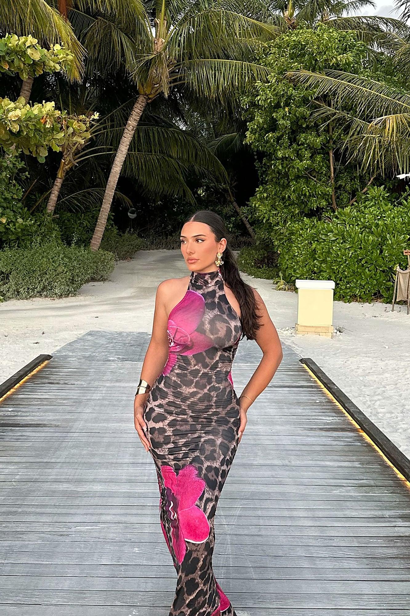 Alix Floral Leopard Maxi Dress - Leopard Product Image