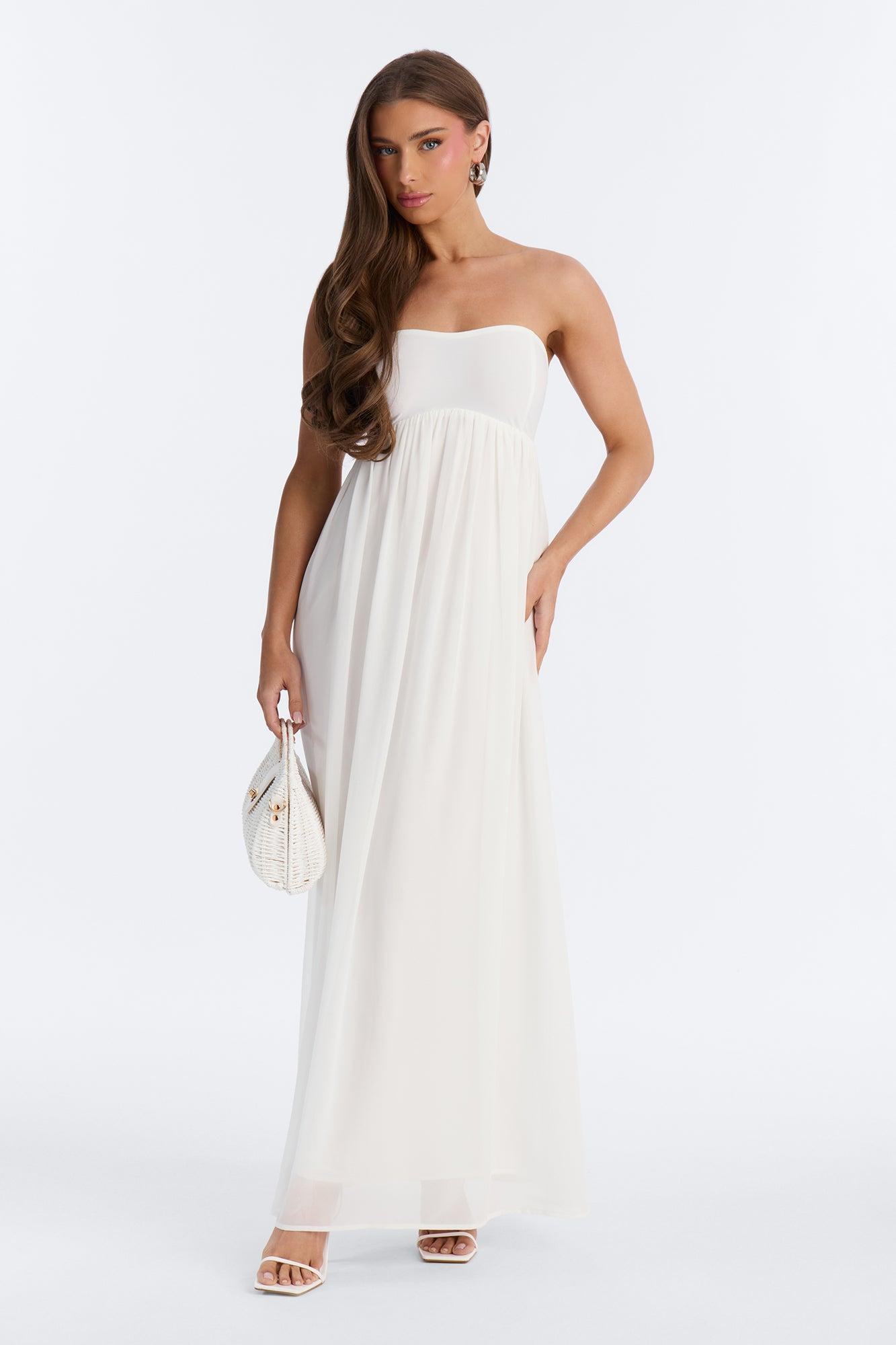 She's Effortless Chiffon Maxi Dress - Ivory Female Product Image