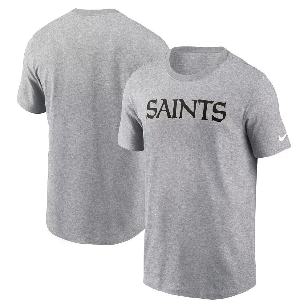 Men's Nike Heather Gray New Orleans Saints Primetime Wordmark Essential T-Shirt,  Product Image