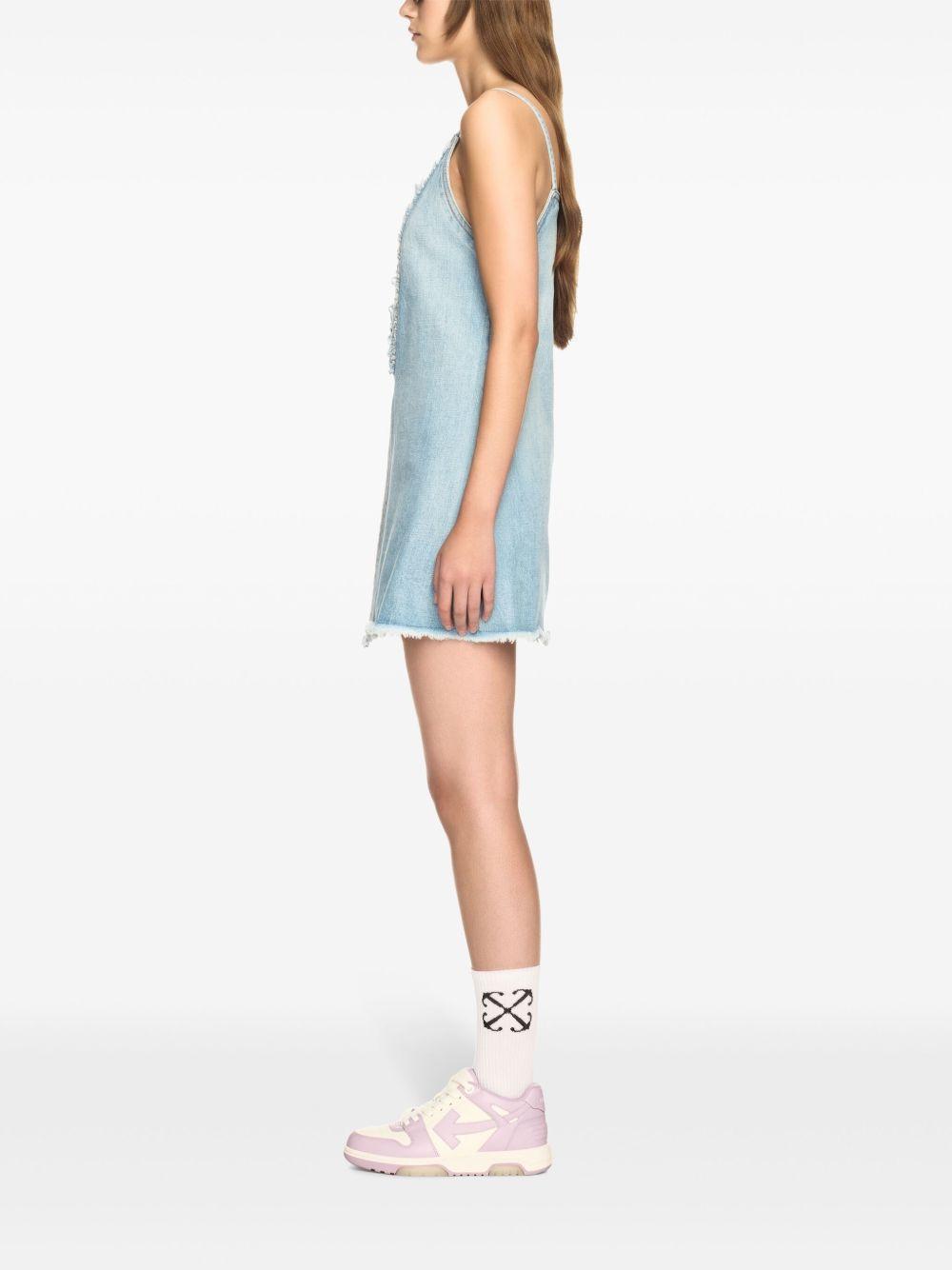 frayed denim mini dress Product Image