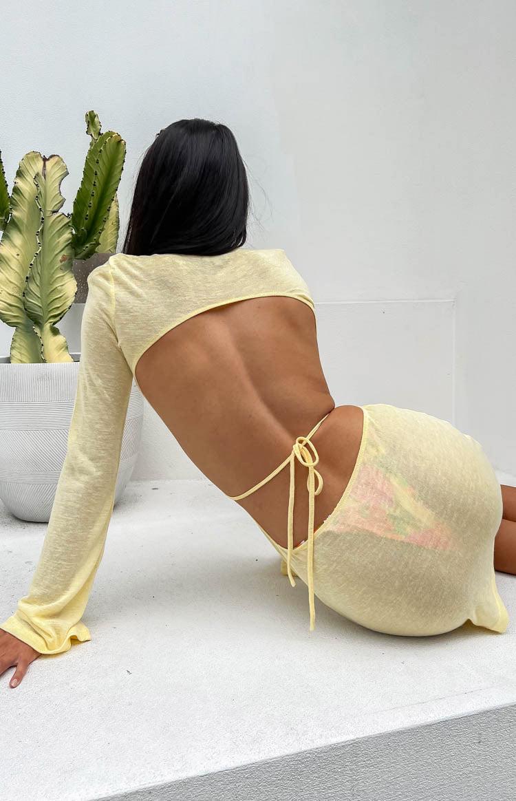 Dacota Yellow Backless Mini Dress Product Image