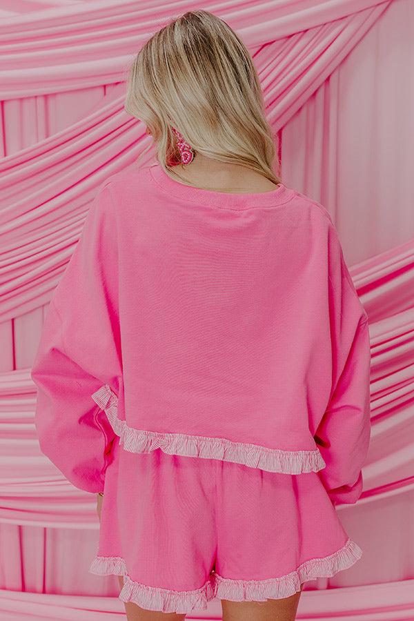 Preppy Charm Crop Sweatshirt Product Image