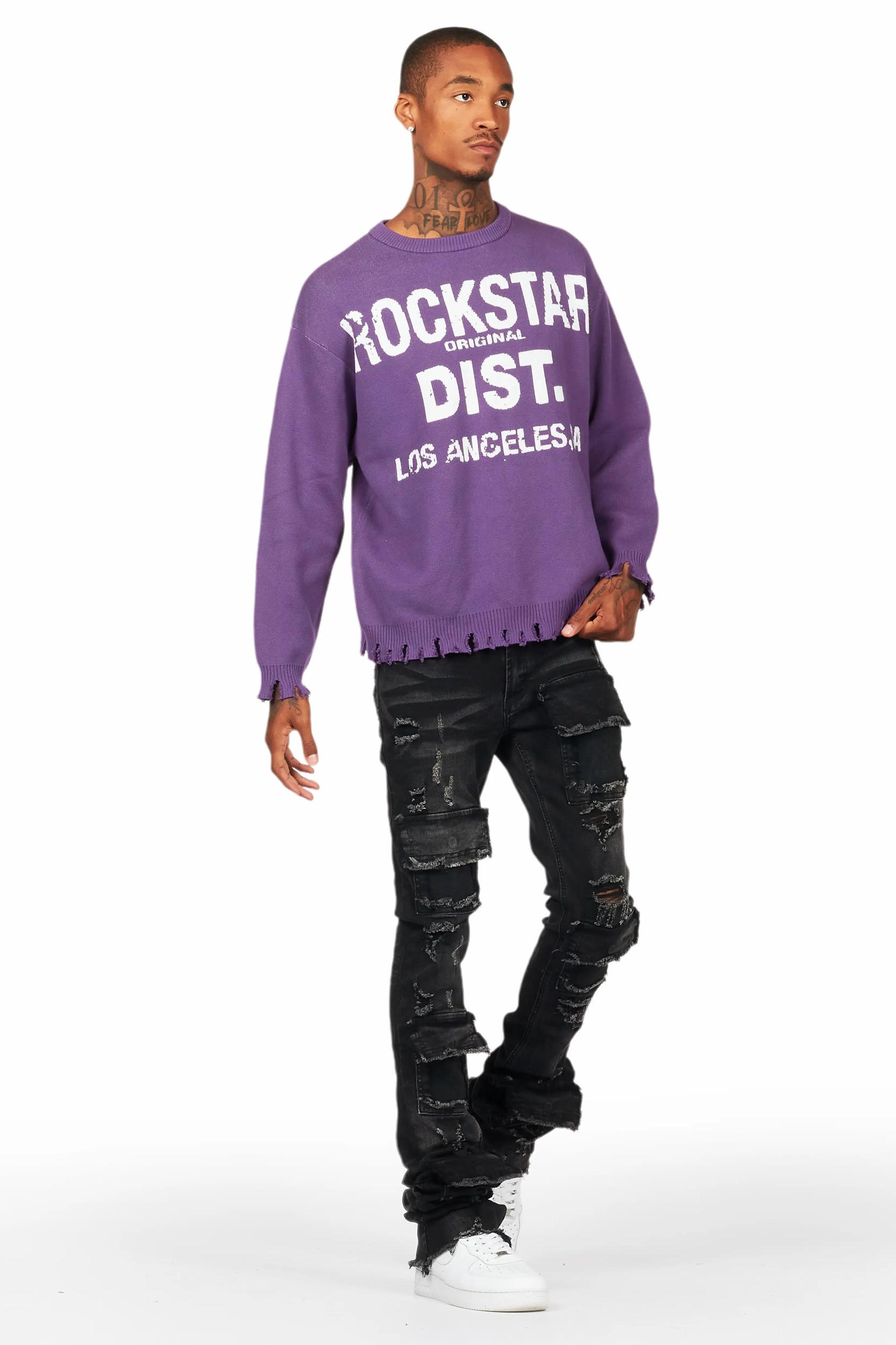 Pooja Black Super Stacked Flare Jean Male Product Image