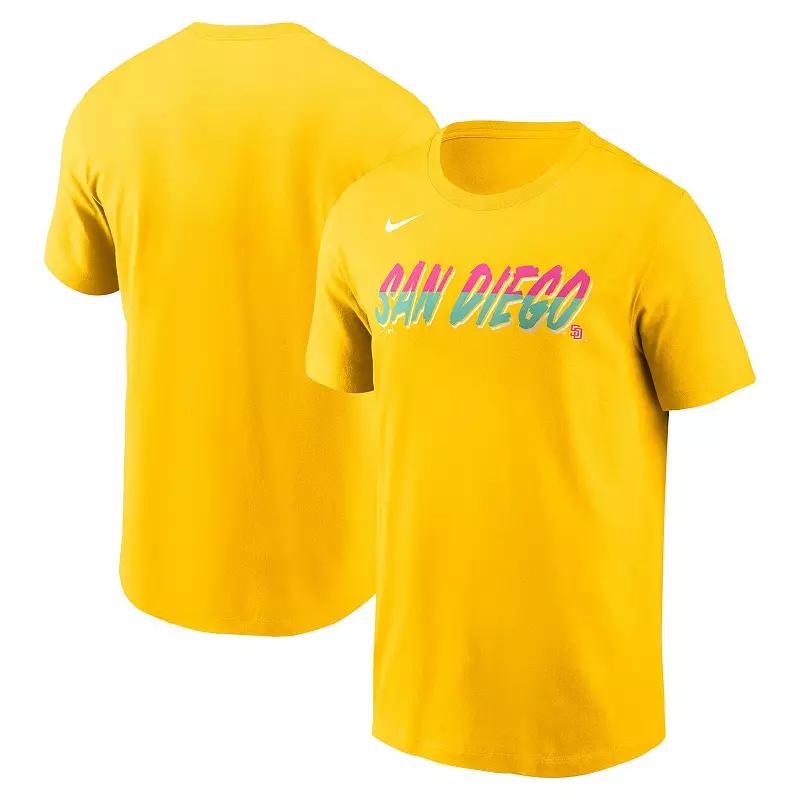 Mens Nike Gold San Diego Padres City Connect Wordmark T-Shirt Product Image