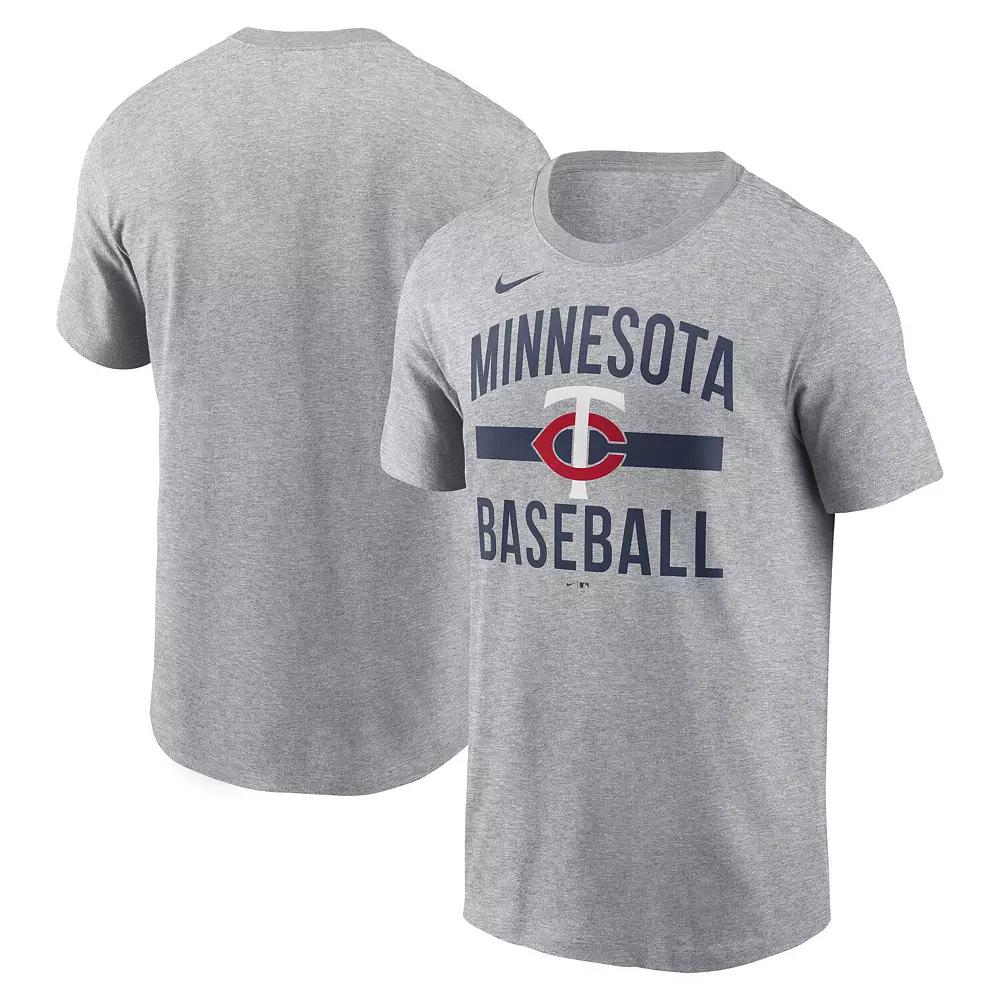 Men's Nike Heather Gray Minnesota Twins Arched T-Shirt,  Product Image