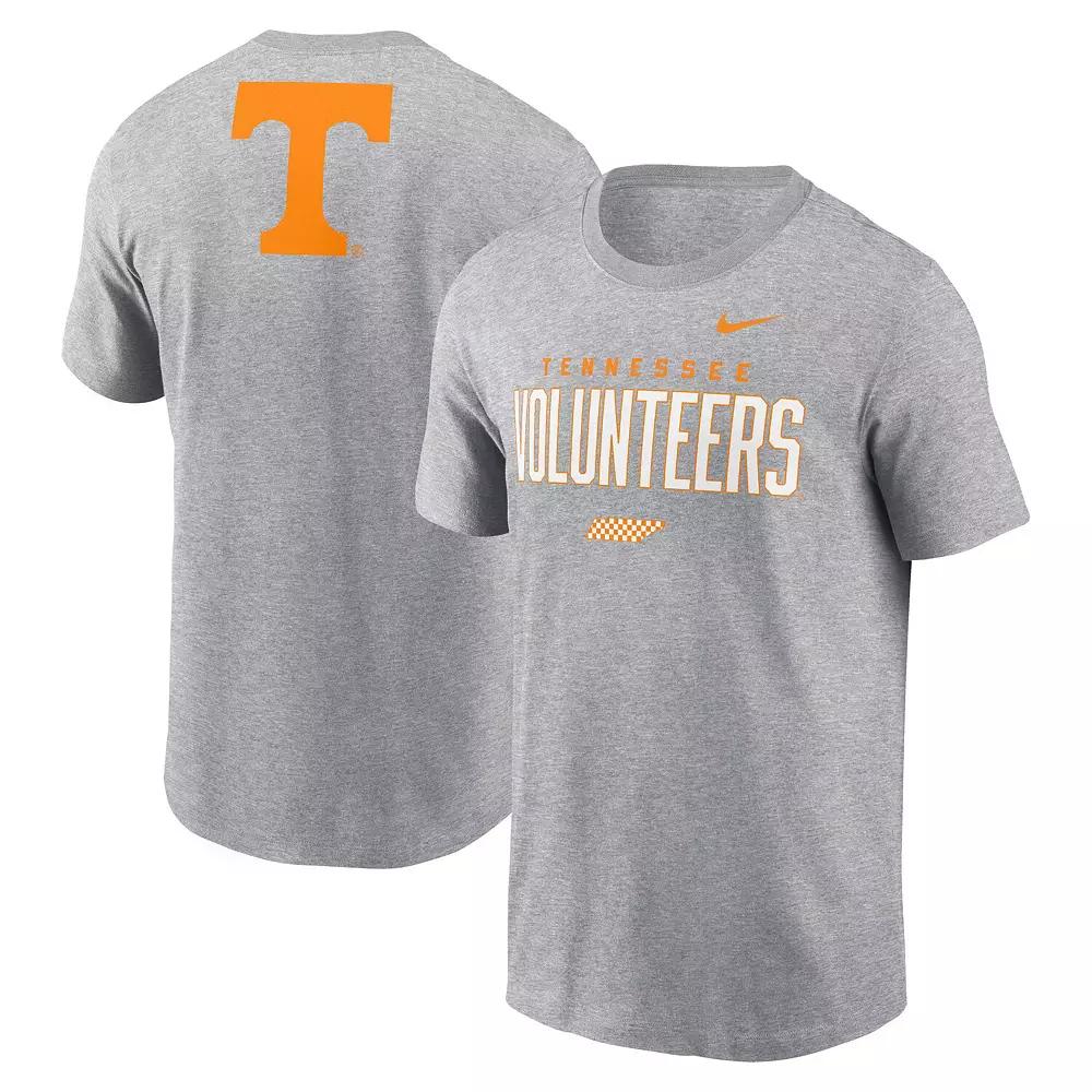 Men's Nike Heather Gray Tennessee Volunteers Campus 2-Hit Primary Mascot T-Shirt, Size: Small, Grey Product Image