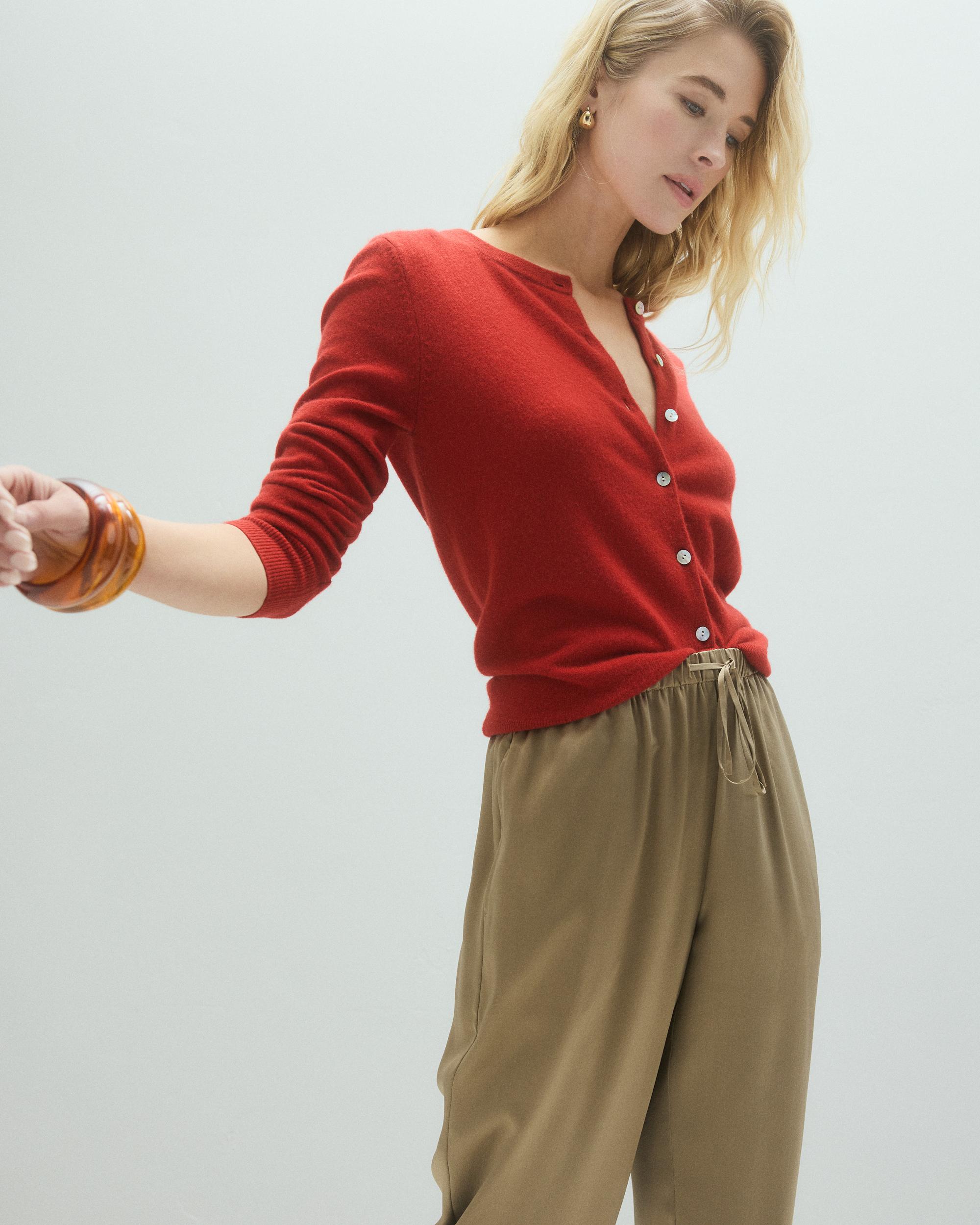 Quince | Women's Drawstring Wide Leg Pants Size XL, Silk Product Image