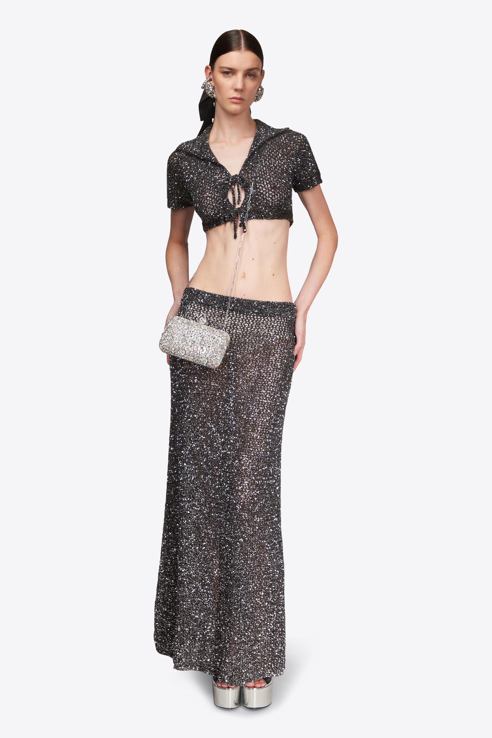 Sequin Crochet Maxi Skirt Product Image