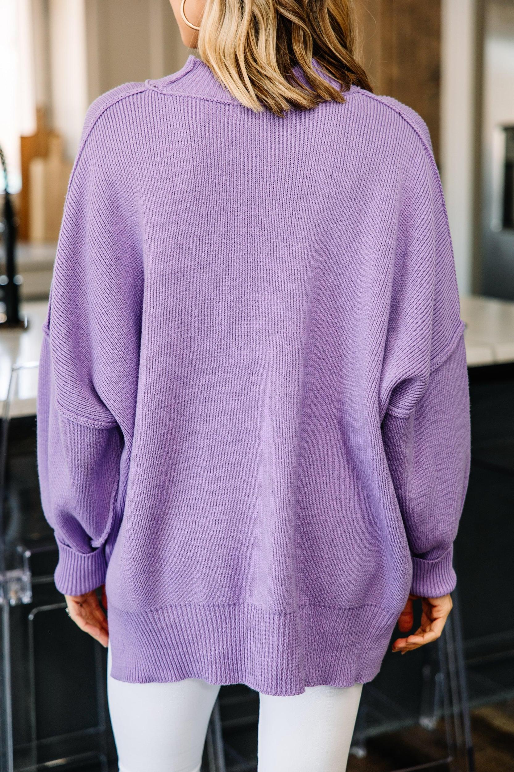 Prepare Yourself Lavender Purple Oversized Sweater Female Product Image