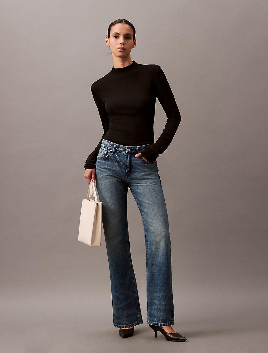 Mock Neck Viscose Sweater Product Image