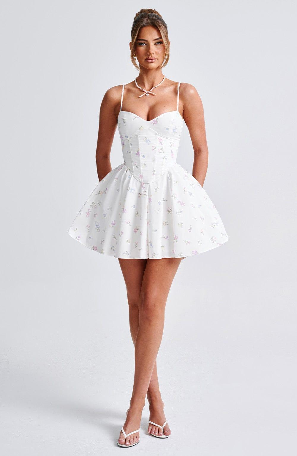 Analeigh Mini Dress - White Multi Floral Print Product Image
