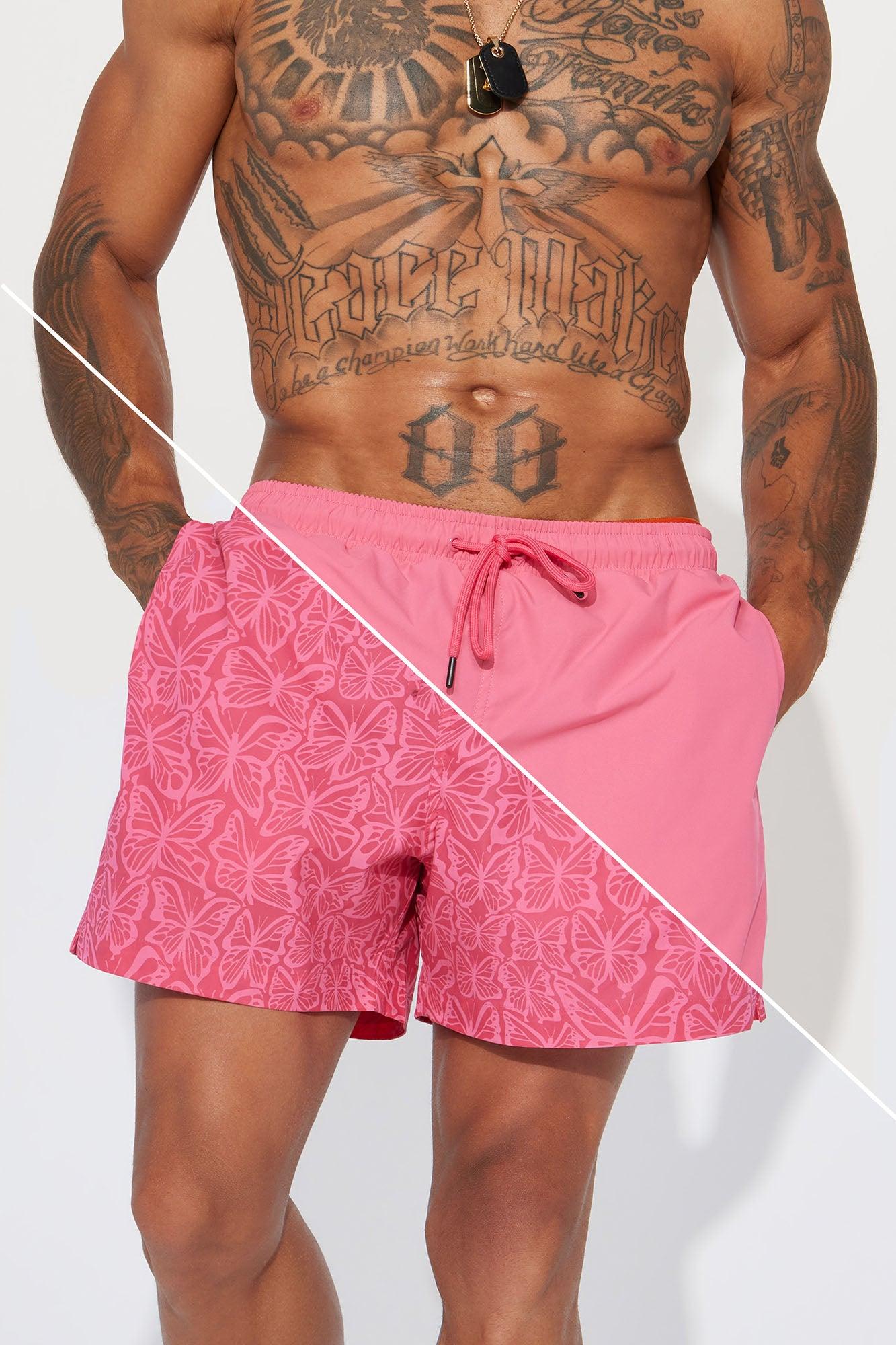 Born 2 Fly Print Change Swim Mid Trunk - Pink Product Image