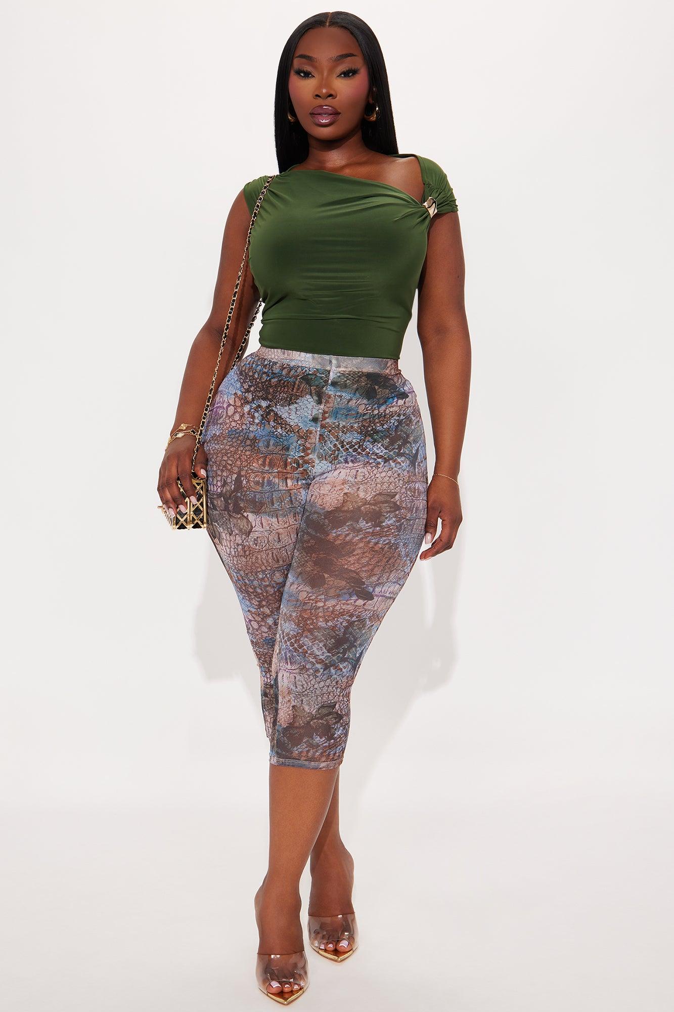 Moments Notice Off Shoulder Bodysuit - Olive Product Image