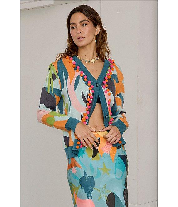 Never Fully Dressed Dorris Balearic Abstract Print Midi Slip Skirt Product Image