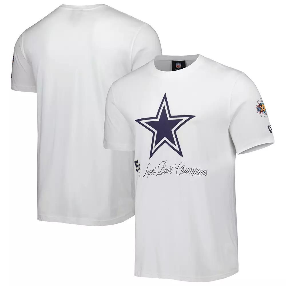 Men's New Era White Dallas Cowboys 5x Super Bowl Champions T-Shirt,  Product Image