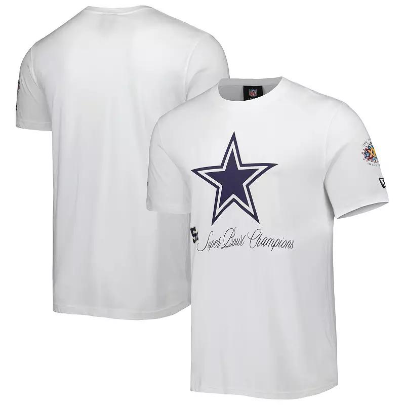 Men's New Era White Dallas Cowboys 5x Super Bowl Champions T-Shirt,  Product Image