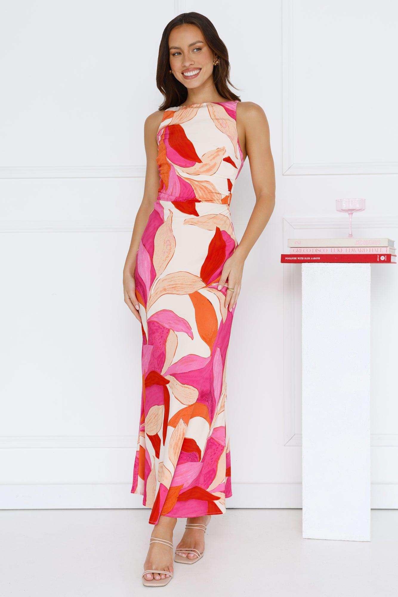 Technicolor Love Maxi Dress Pink Product Image