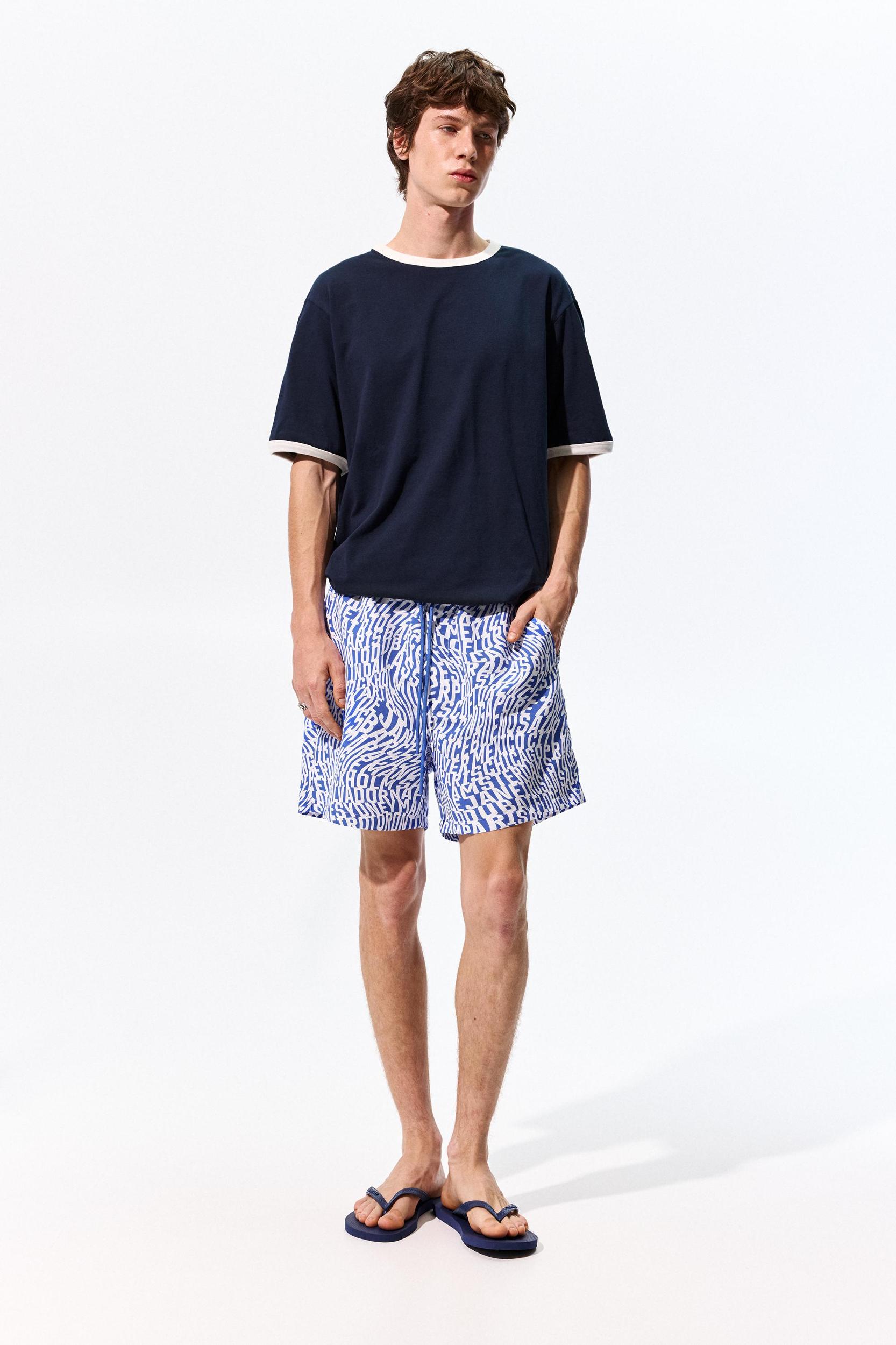 Letter print swimming trunks Product Image