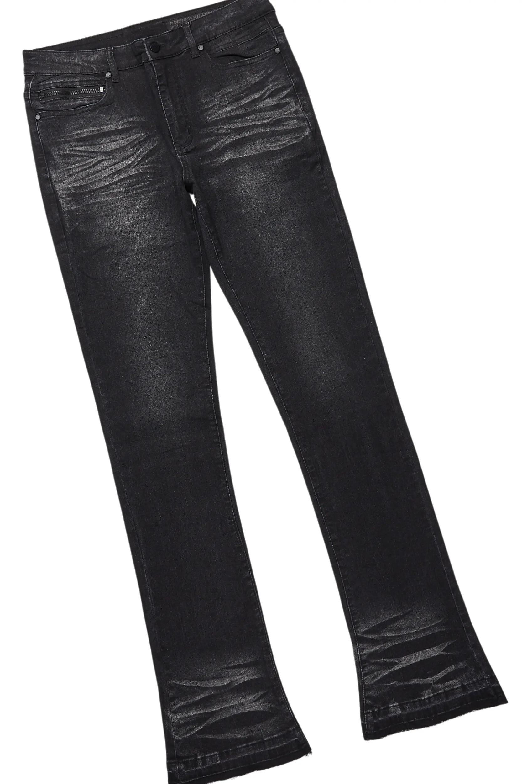 Lake Black/Beige T-Shirt/Dag Stacked Flare Jean Set Male Product Image