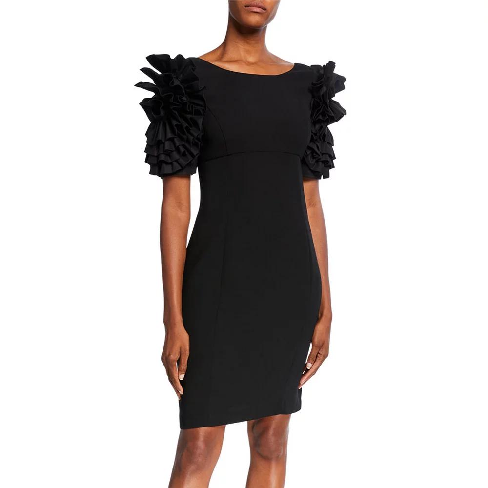 Women's Focus By Shani Dramatic Rosette Crepe Sheath Dress,  Product Image