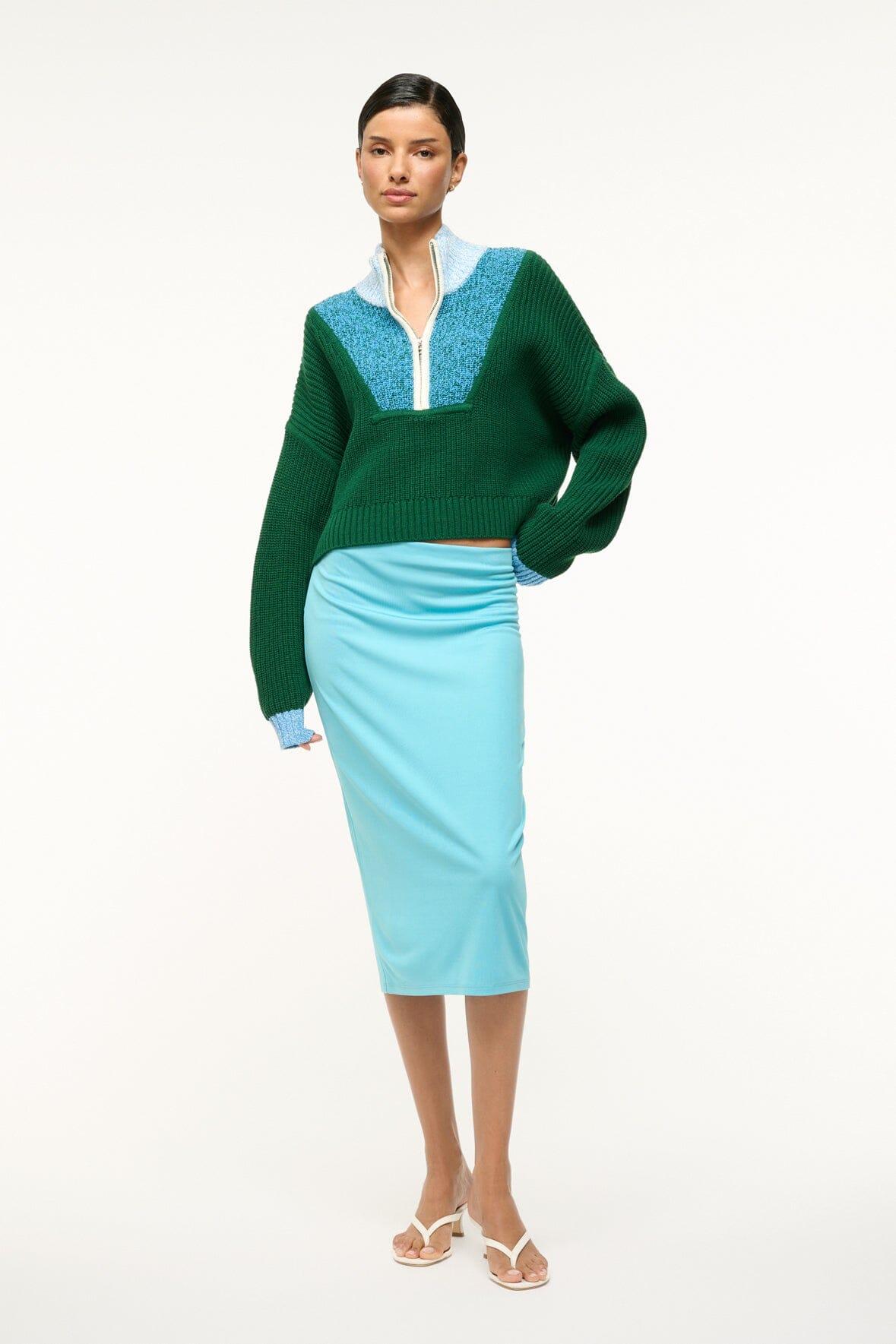 CROPPED HAMPTON SWEATER | JUNGLE SKY IVORY Product Image