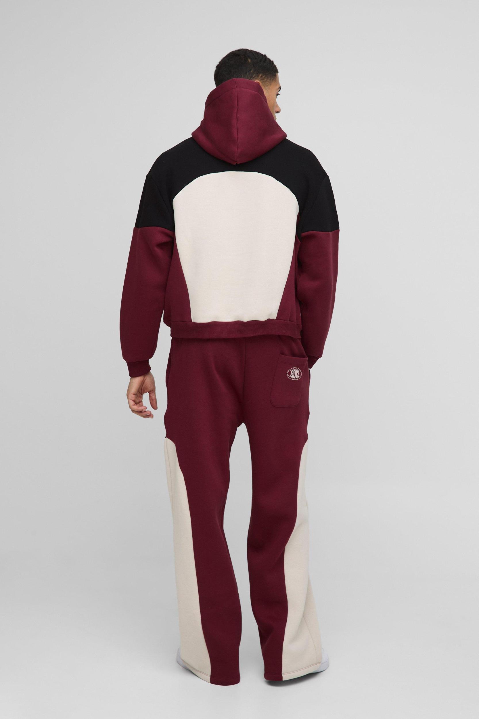 Oversized Boxy Colour Block Pour Homme Hoodie | boohooMAN USA Product Image