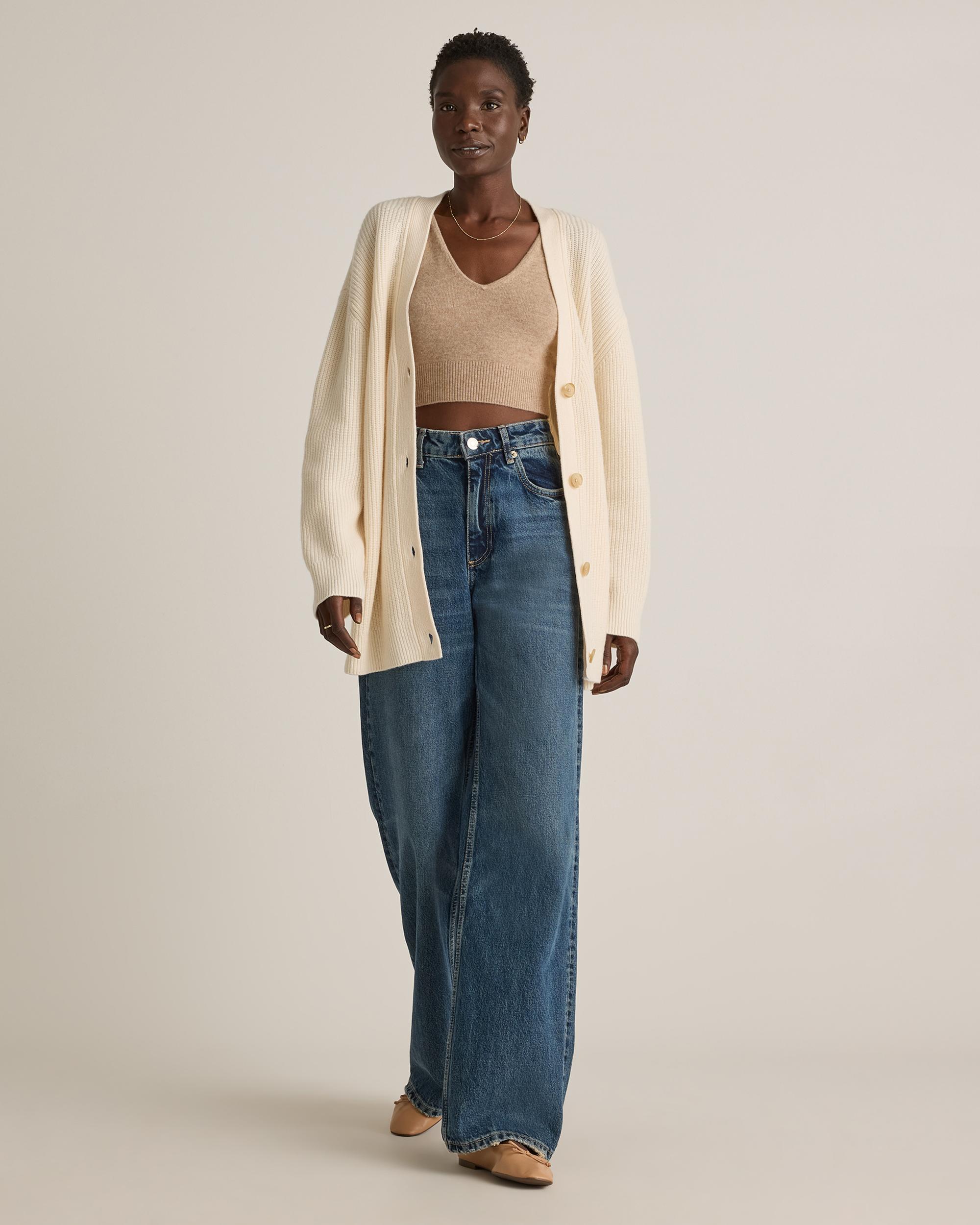 Quince | Women's Mongolian Cashmere Oversized Boyfriend Cardigan Sweater Product Image