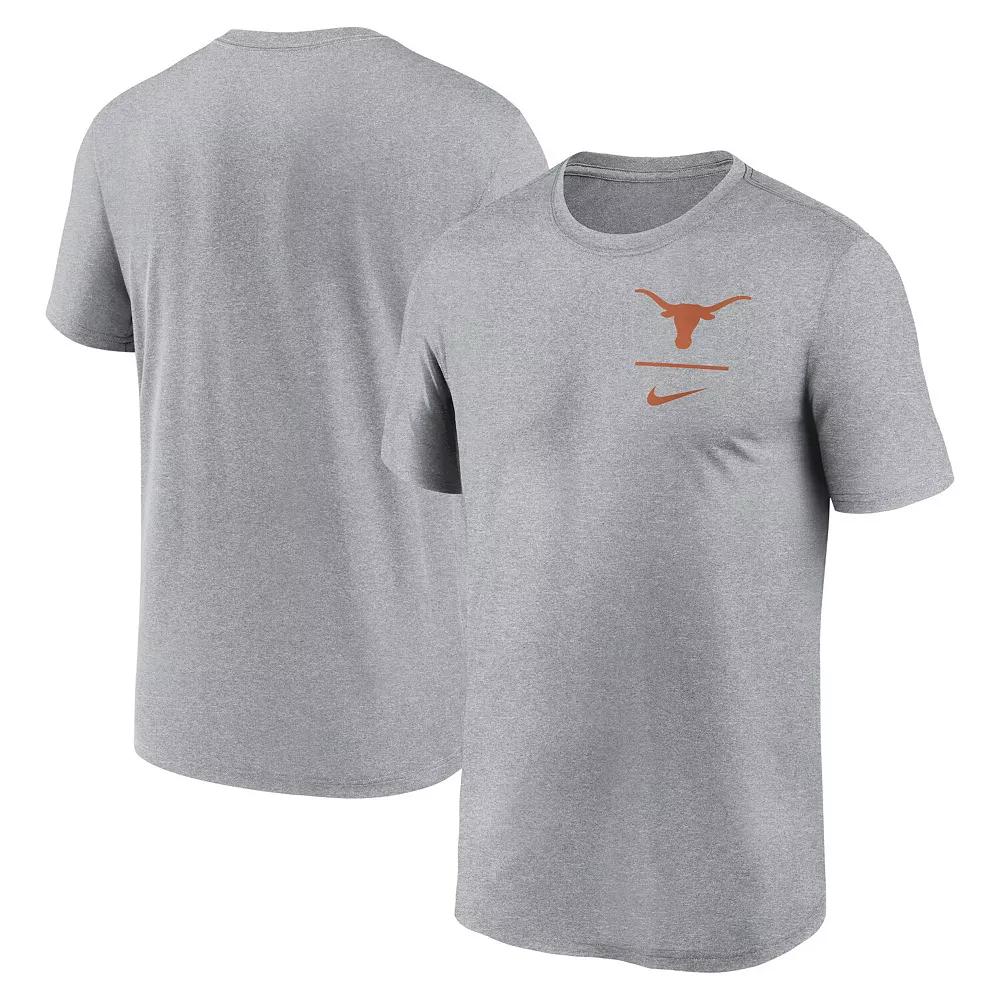 Men's Nike Heather Gray Texas Longhorns Primary Logo Legend Performance T-Shirt, Size: 2XL, Grey Product Image