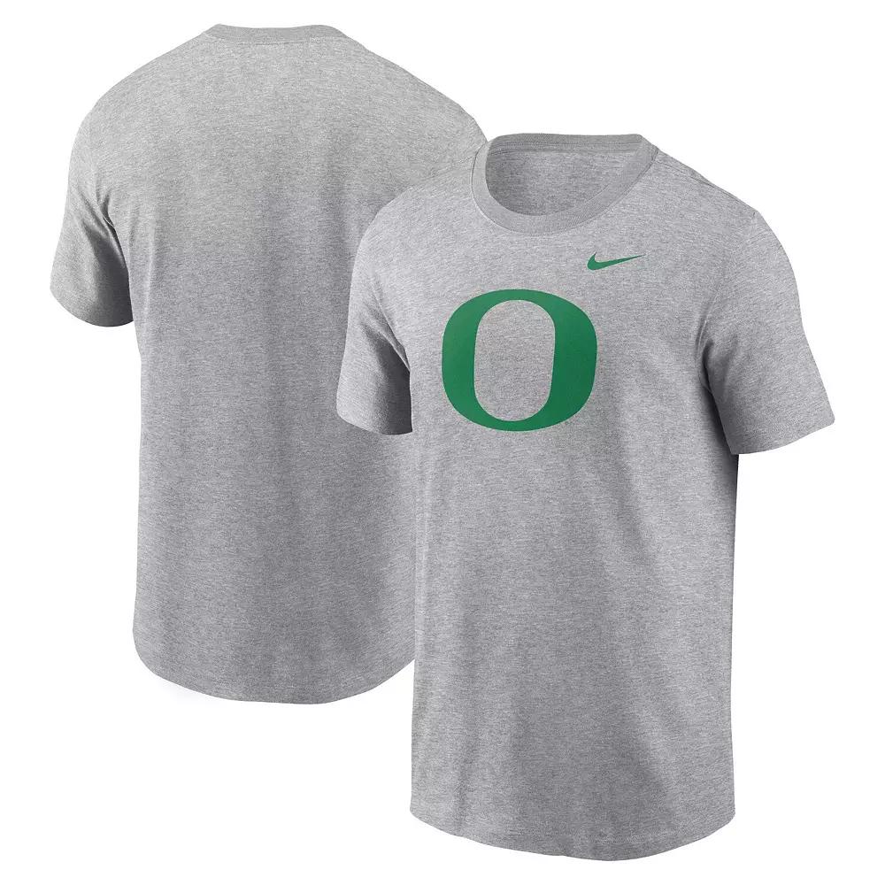Men's Nike Heather Gray Oregon Ducks Primetime Evergreen Logo T-Shirt, Size: 2XL, Grey Product Image
