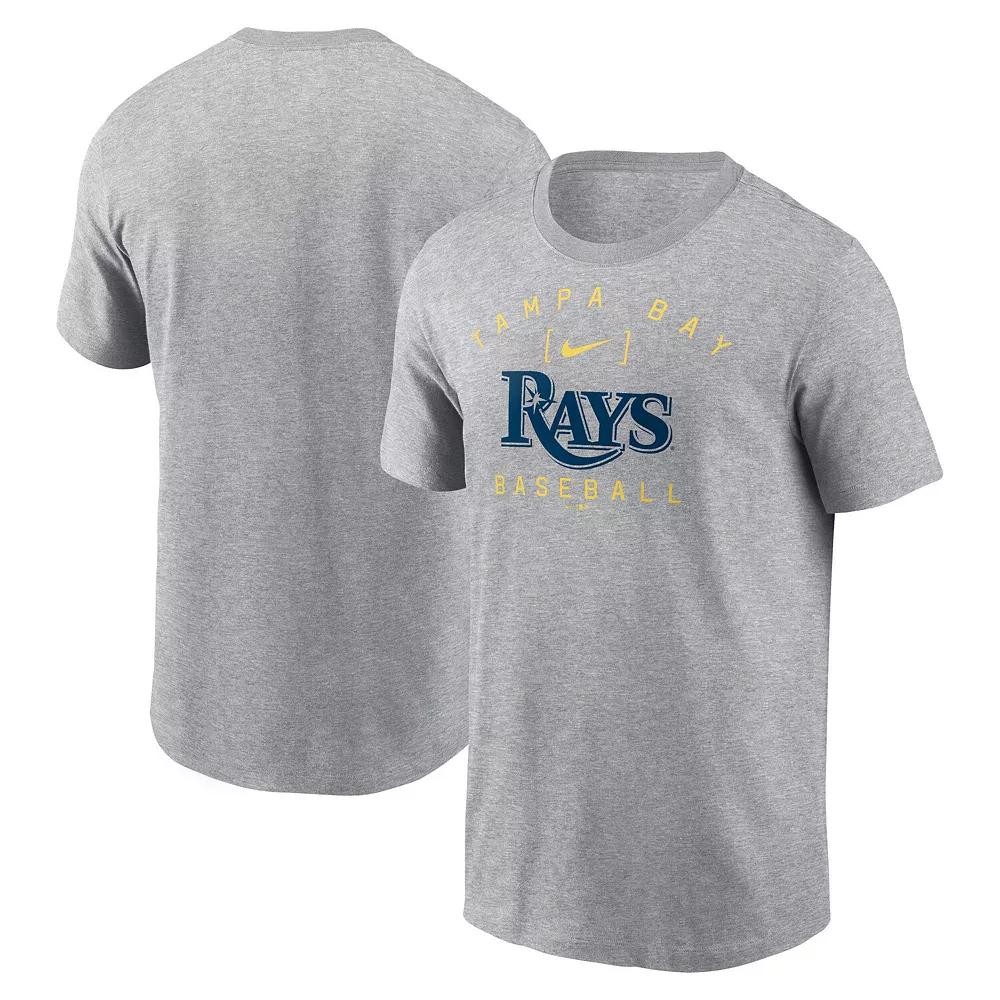 Men's Nike Heather Gray Tampa Bay Rays Home Team Athletic Arch T-Shirt,  Product Image