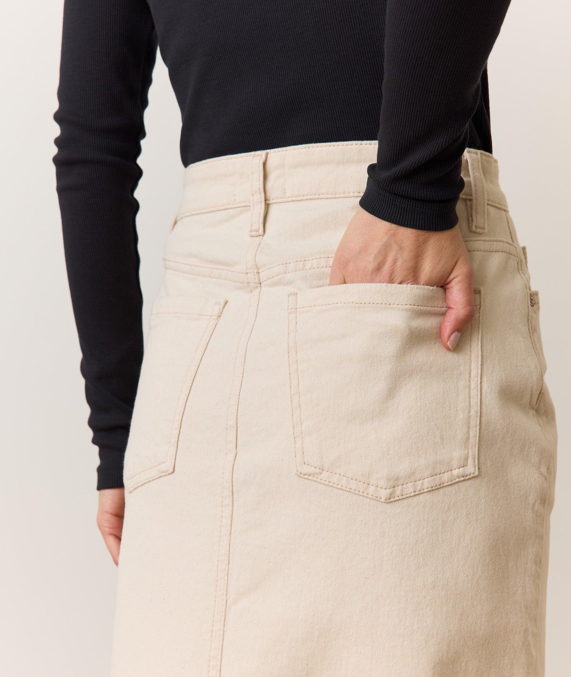 Fawn Denim Midi Skirt Product Image