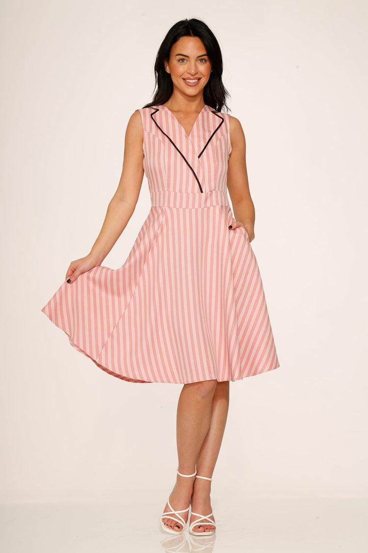 Pink Stripe Swing Dress Product Image