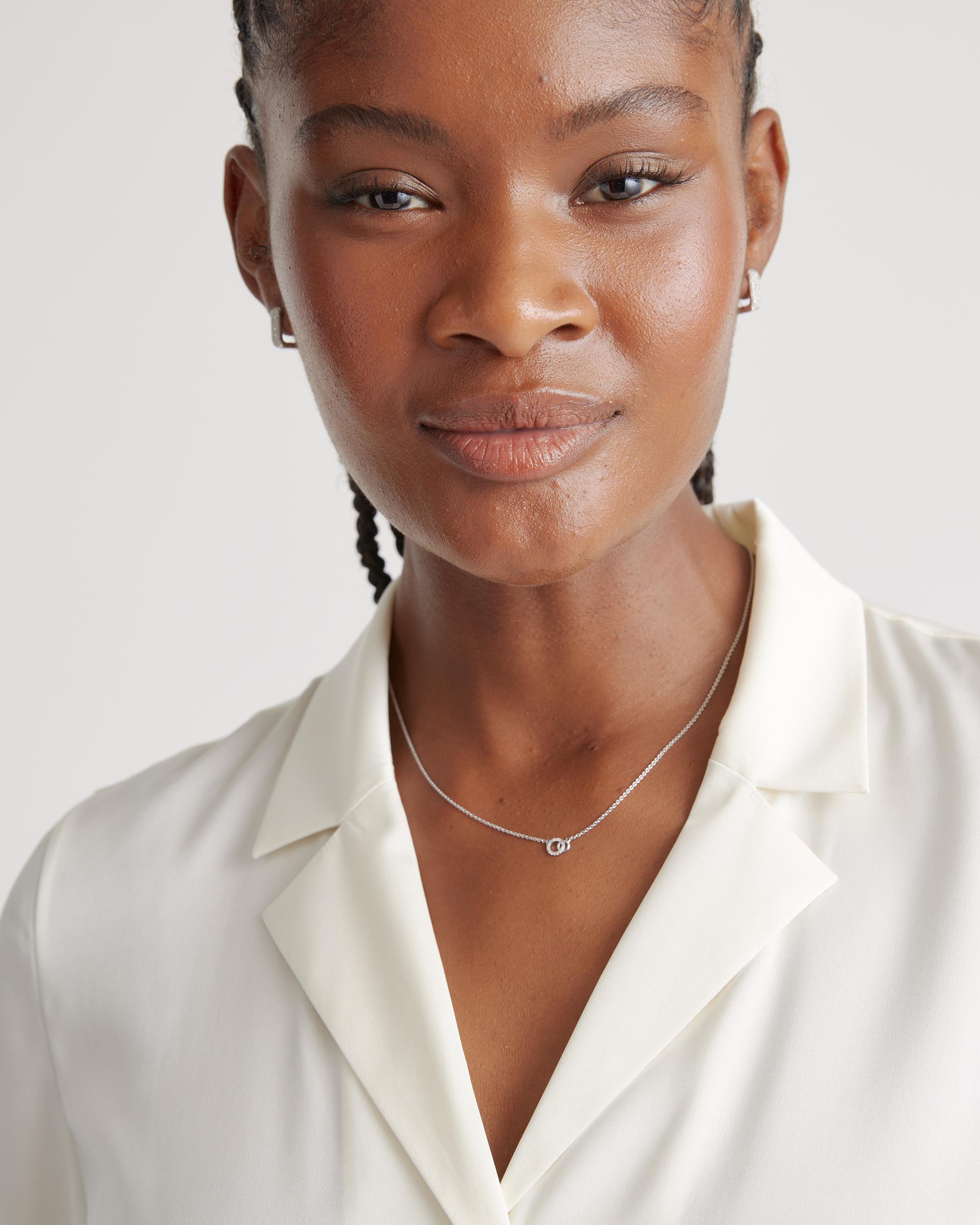 Quince | Women's Washable Stretch Silk Short Sleeve Notch Collar Blouse Size XS, Mulberry Silk Product Image