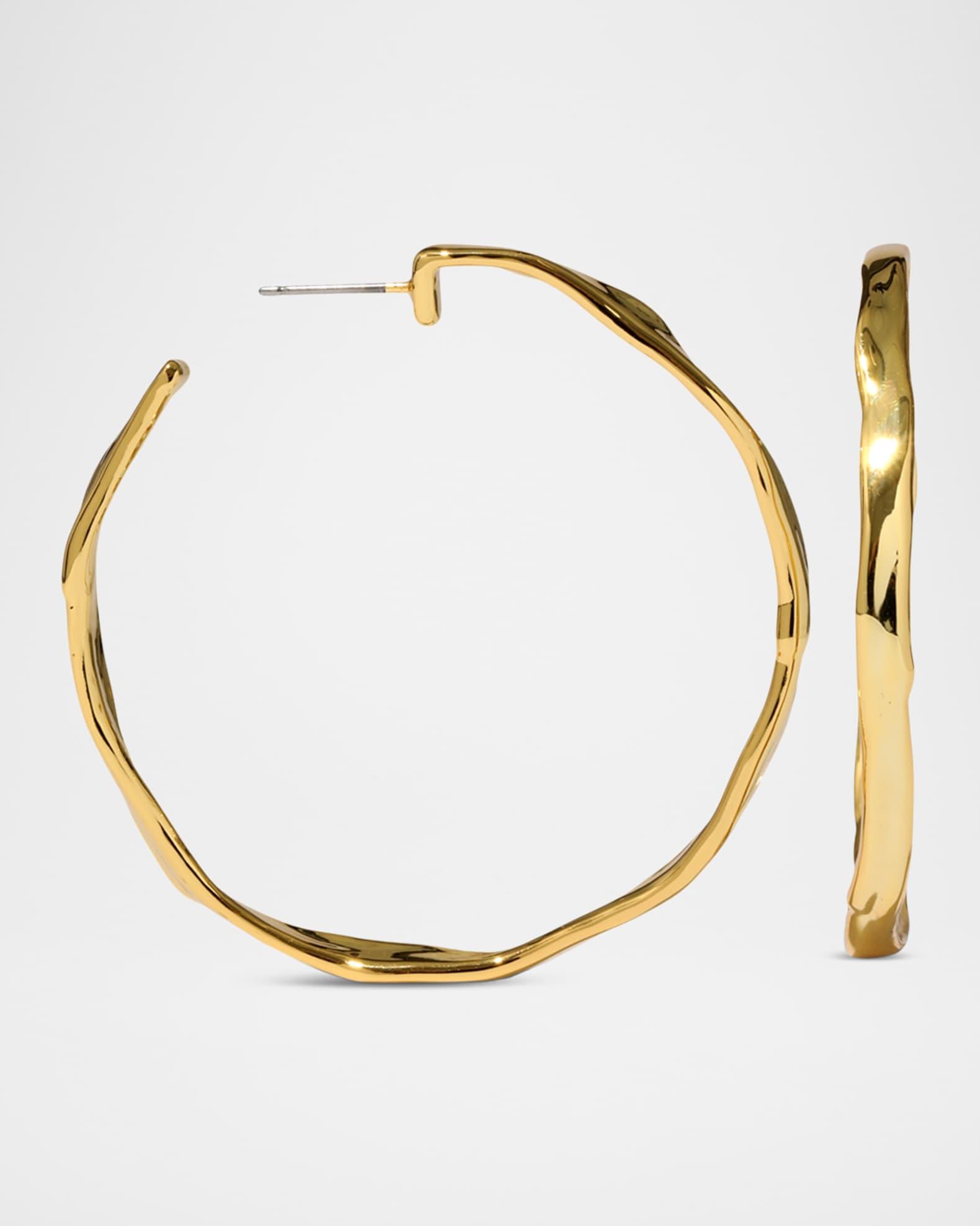 Brut Gold Skinny Hoop Earrings Product Image