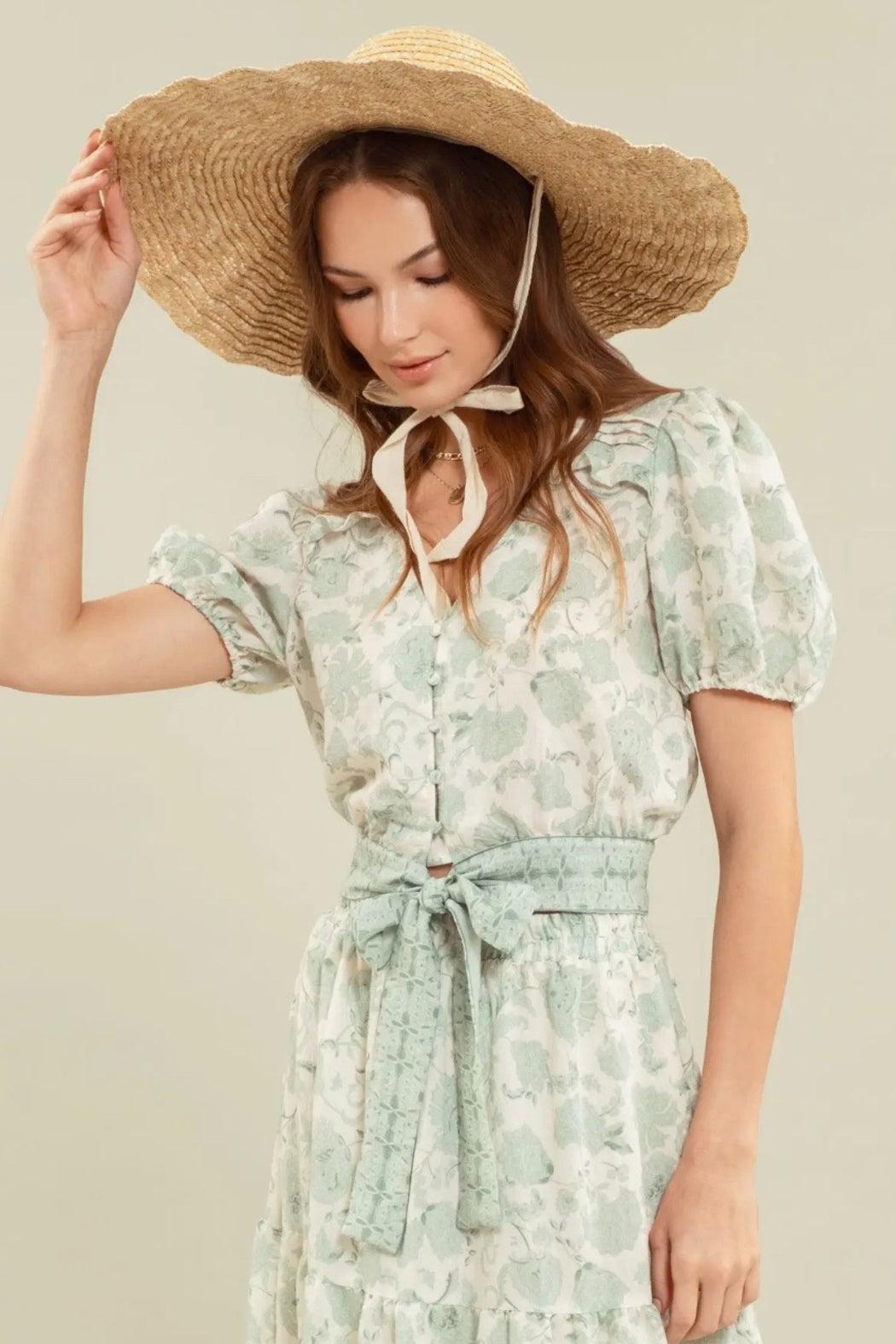 Button Up Floral Top Product Image