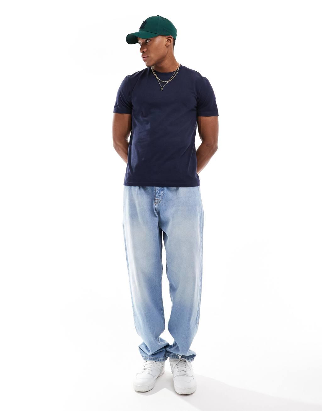 ASOS DESIGN essential crew neck t-shirt in navy | ASOS Product Image