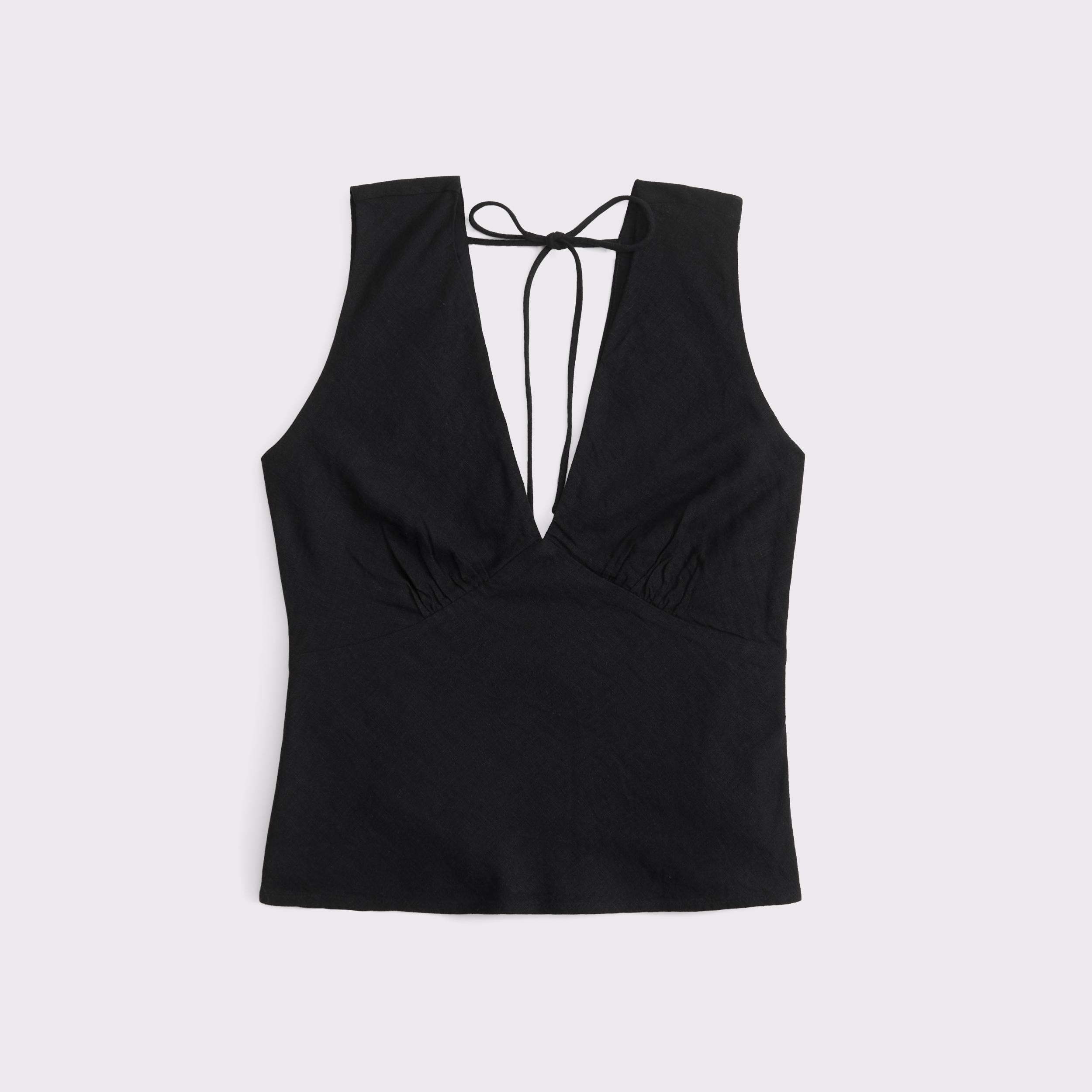  Linen-Blend Tie-Back Set Top Product Image