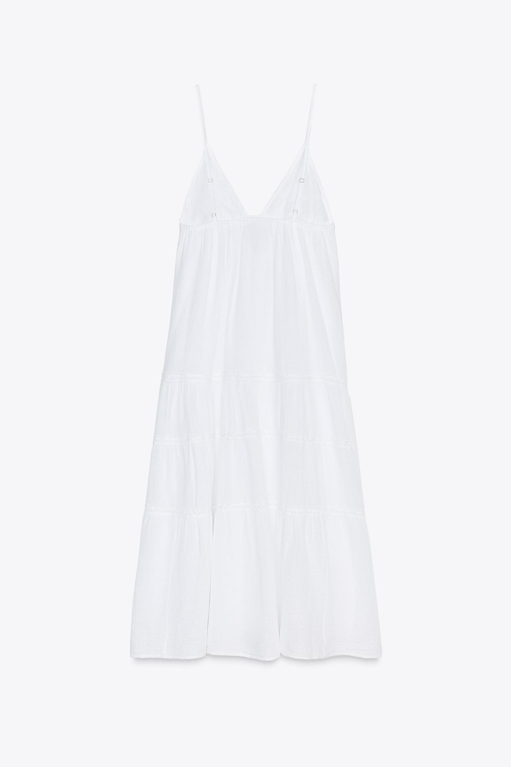 EMBROIDERED GAUZE MIDI DRESS Product Image