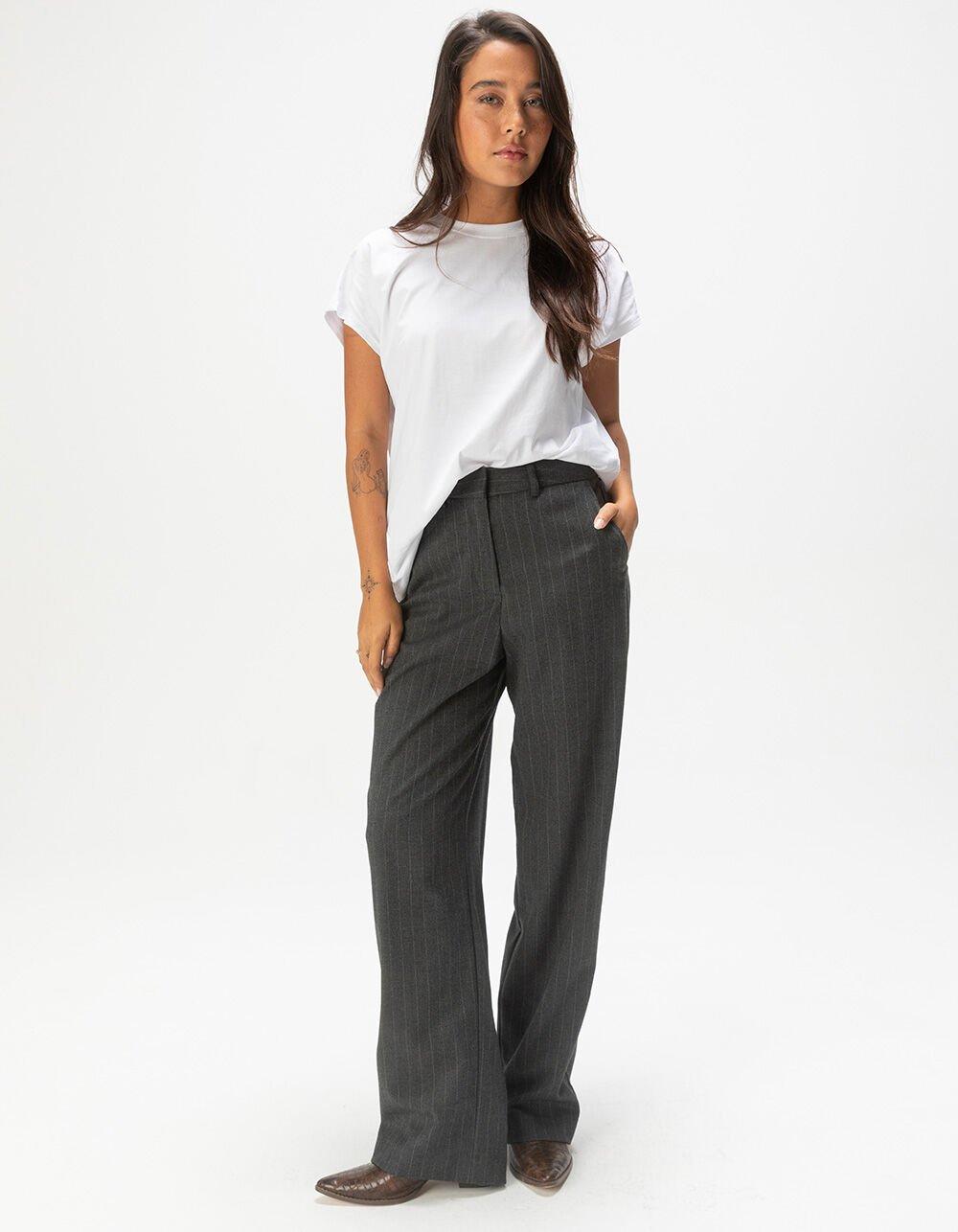 JJXX Mary High Waisted Womens Trouser Pants - DARK GRAY Product Image