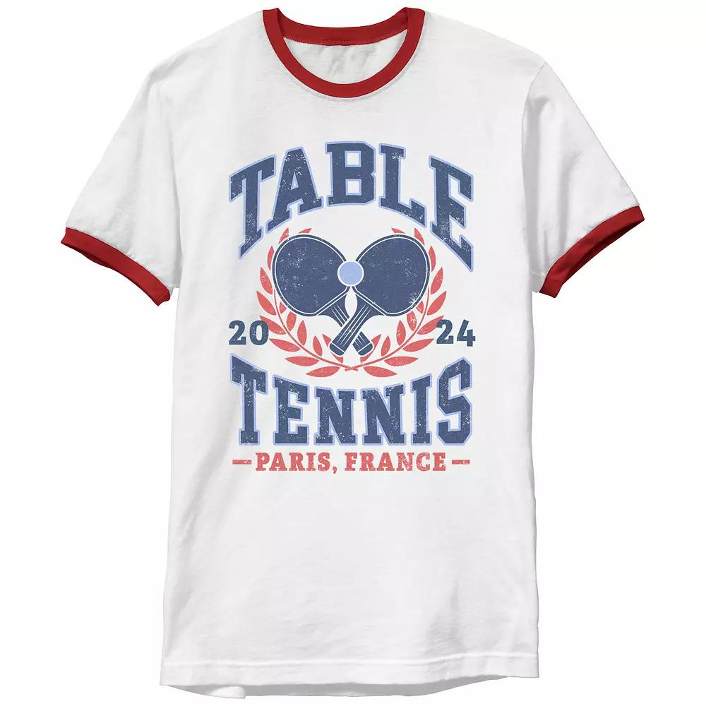 Men's Table Tennis Paris 2024 Ringer Graphic Tee,  Product Image