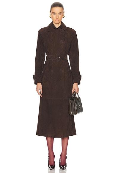 Tate Suede Trench Coat Product Image