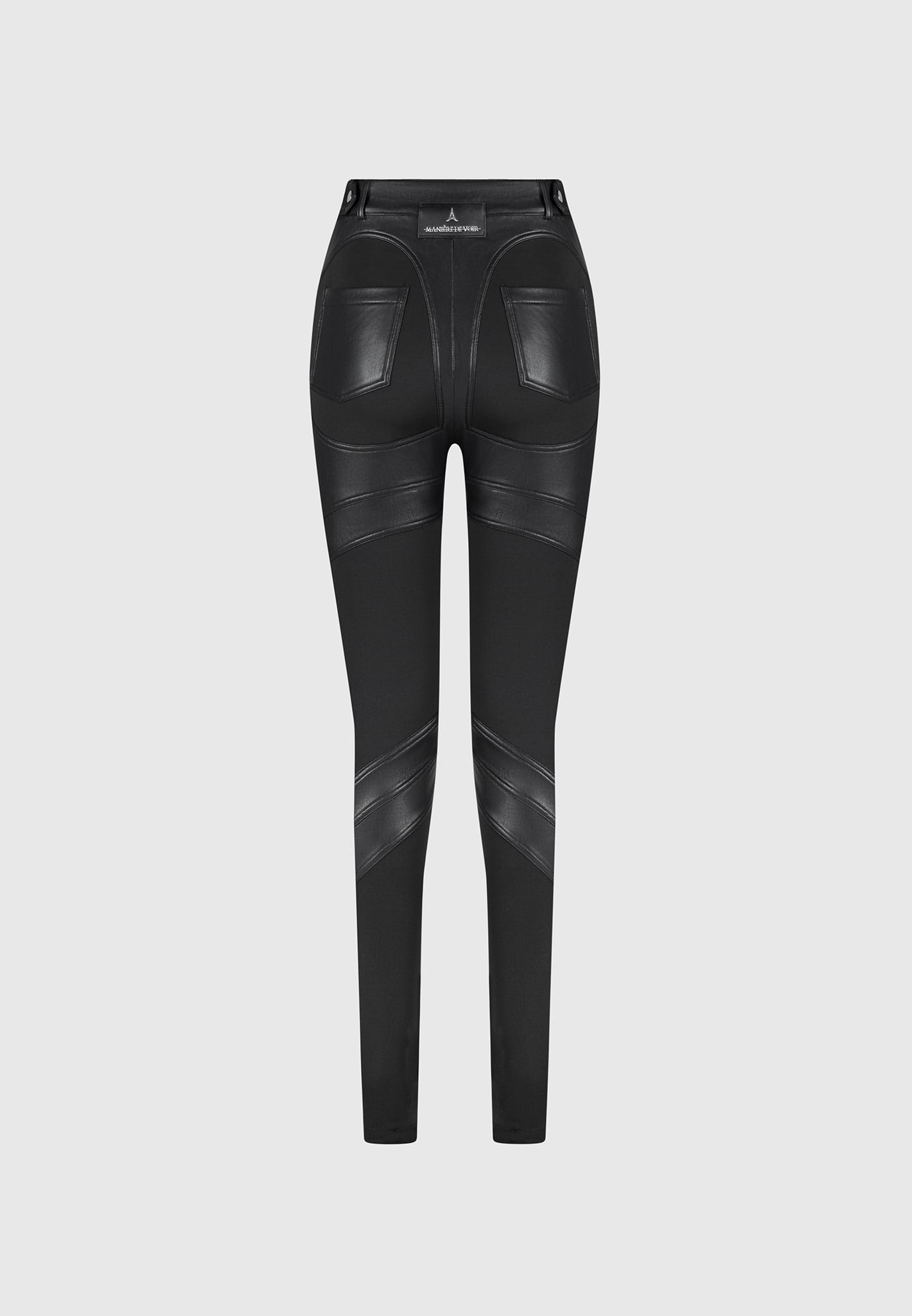 Leather Contour Leggings - Black Female Product Image