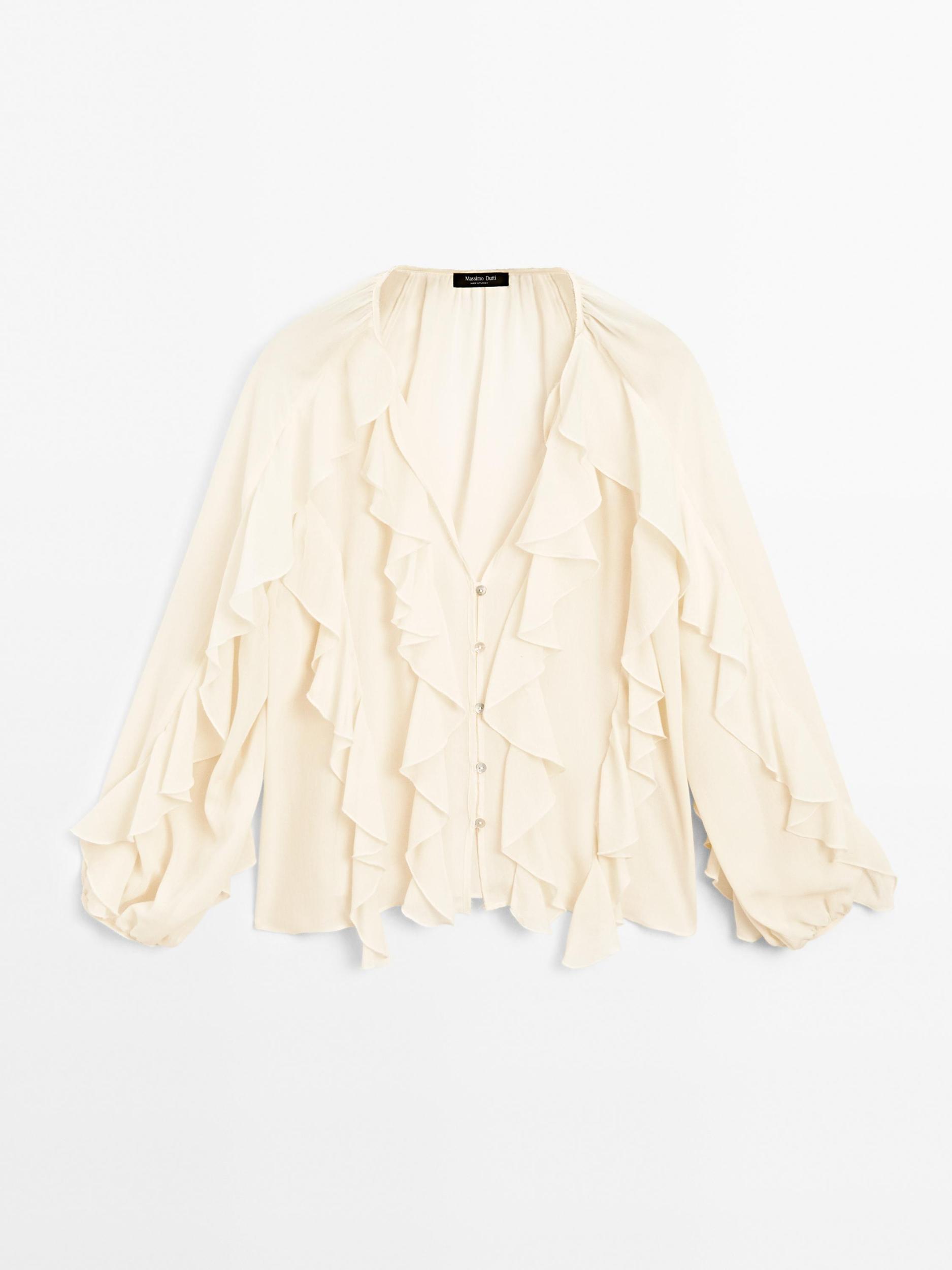 Flowing blouse with ruffles Product Image